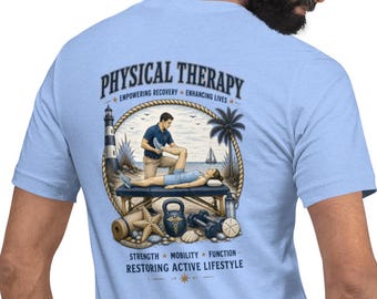 Physical Therapy Empowering Recovery Coastal Tshirt with Front Logo