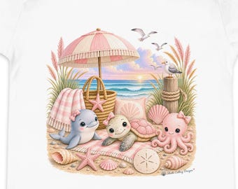 Coastal Baby Beach Umbrella Sea Babies One Piece Bodysuit Snapsuit
