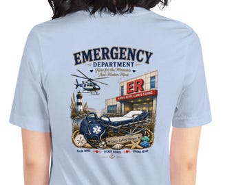 Emergency Department with Front Logo Coastal Nautical Soft Tshirt