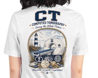 CT Scan Coastal Nautical Tshirt with Front Logo