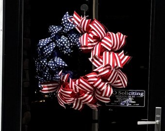 Red White & Blue Patriotic Wreath