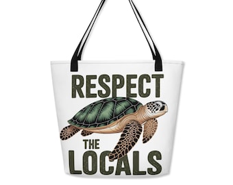 Sacola "Respeite os Locais" - Tartarugas Marinhas - Vibrações do Oceano - Vida Marinha - Presente