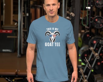 Camiseta com estampa de cabra - Camiseta macia para o Dia dos Pais - Padrasto - Aniversário - Patriótica
