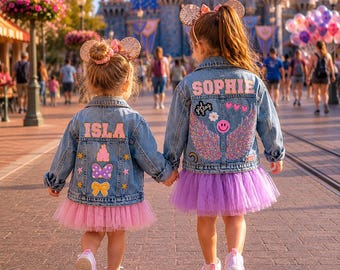 Personalised Kids Denim Jacket with Custom Patches | Birthday Jean Jacket. Girl. Toddler gift
