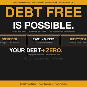 Debt Snowball Payoff System | Printable PDF Binder, Excel Sheets (Digital Download)