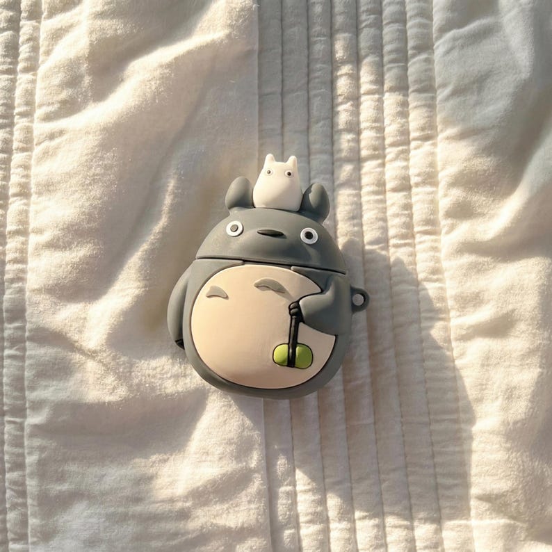 Totoro AirPod Case, Kawaii Anime Forest Spirit 3D Silicone Earphone Case, Cute Studio Ghibli Gift For Her Him, Novelty Anime Airpods Cover image 3