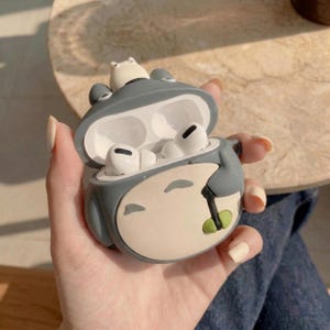 Totoro AirPod Case, Kawaii Anime Forest Spirit 3D Silicone Earphone Case, Cute Studio Ghibli Gift For Her Him, Novelty Anime Airpods Cover image 2