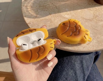 Taiyaki Fish Airpod Case, Cute Japanese Pastry Earphone Case, 3D Novelty Silicone Kawaii Food Gift, Anime Lover Birthday Gift For Her Him