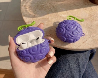 Devil Fruit Airpod Case, One Piece Anime 3D Silicone Earphone Case, Novelty Manga Gift For Him Her