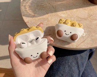 Dumpling Basket Airpod Case, Cute Kawaii Gyoza Silicone Earphone Case, 3D Novelty Food Lover Gift, Funny Asian Snack Birthday Gift For Her