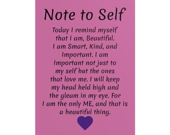 Póster de afirmaciones positivas. Palabras de amor propio.