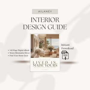 Interior Design Workbook | Find Your Decor Style | AI Guided Home Styling Guide | Digital Download | Warm Minimalist Home eBook