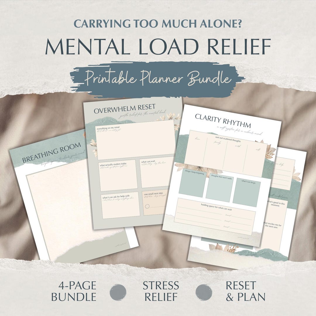 Mental Load Planner Bundle | Brain Dump Printable + Overwhelm Reset ...