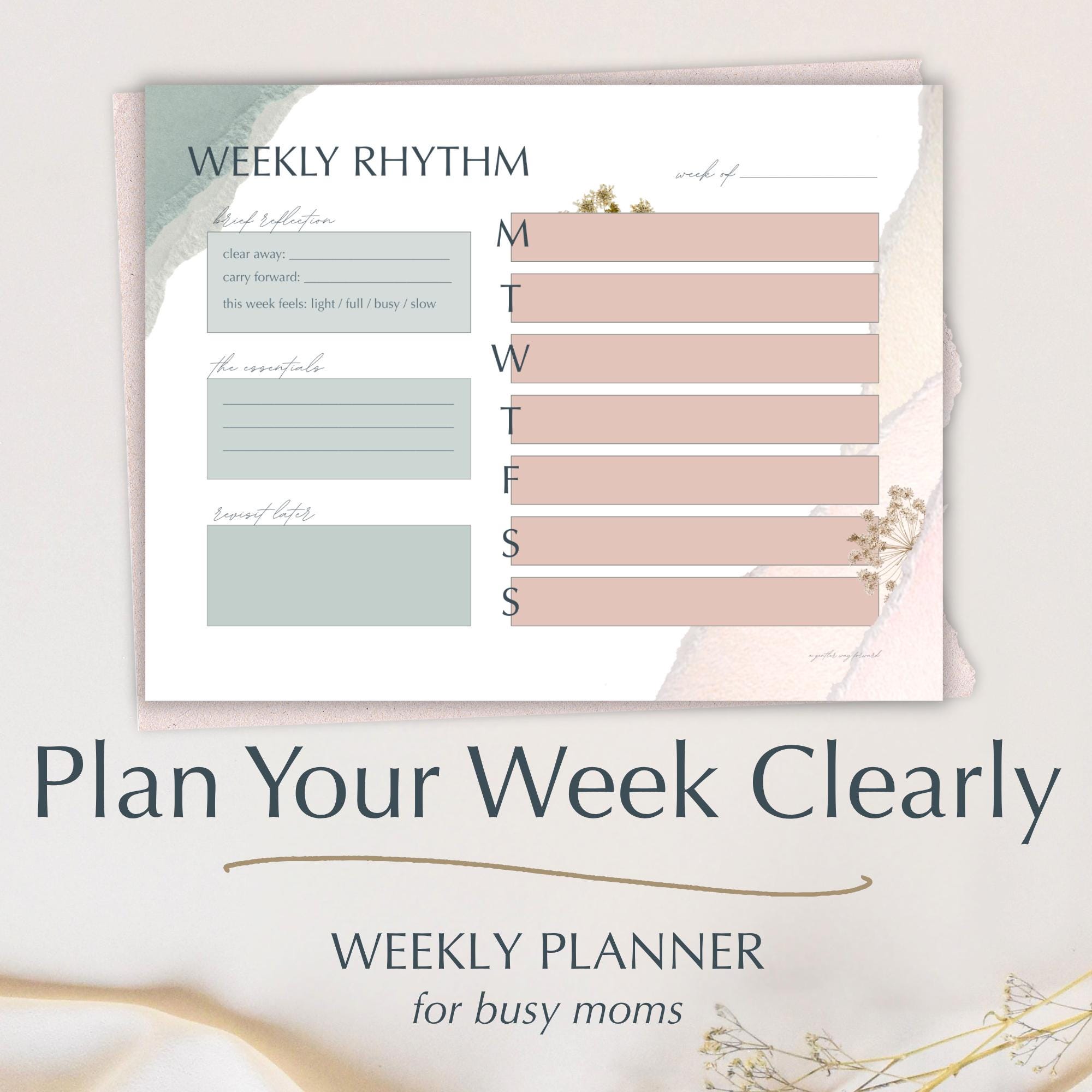 Weekly Balance Check Planner Weekly Planner Printable for Moms | Family Schedule & Weekly Reset Page ...