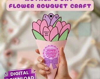 Mother's Day Flower Bouquet Craft Kit Printable Mother's Day Gift for ...