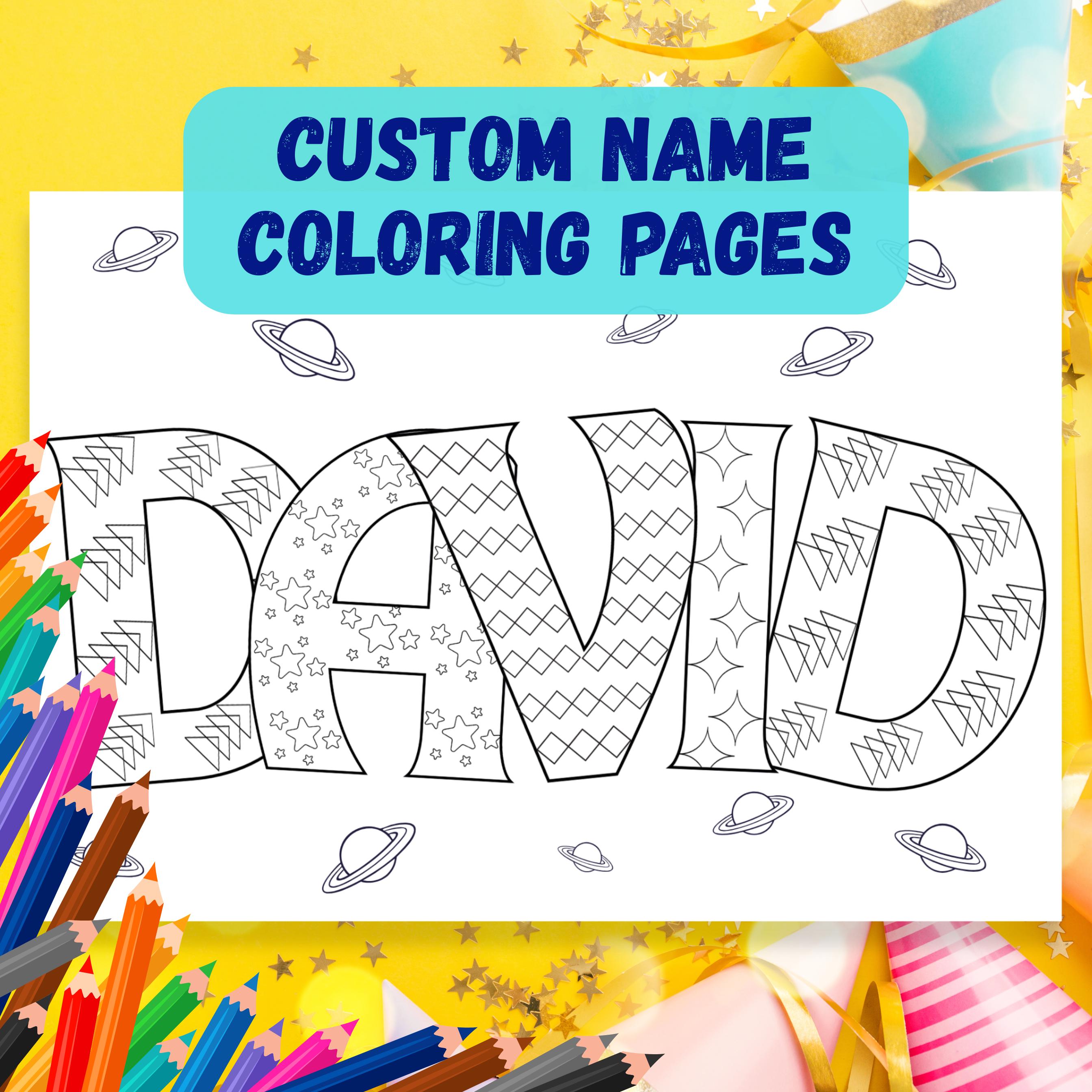 Custom Name Coloring Pages Printable Personalized Kids Activity ...