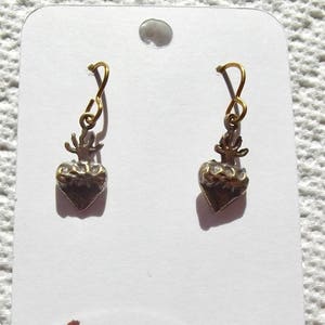 Bronze Sacred Heart Earrings