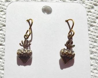 Bronze Sacred Heart Earrings