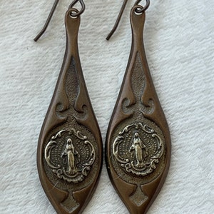 Our Lady Miraculous Medal Catholic Earrings