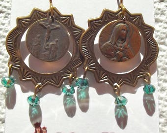 Our Lady of Sorrows Earrings Catholic Jewelry 7 Dolors Seven Mater Dolorosa Crucifixion