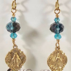 Helle Bronze wundertätige Medaille katholischen Ohrringe Schmuck Bestätigung Geschenk