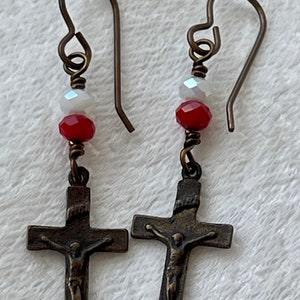 Catholic Earrings with Crucifix