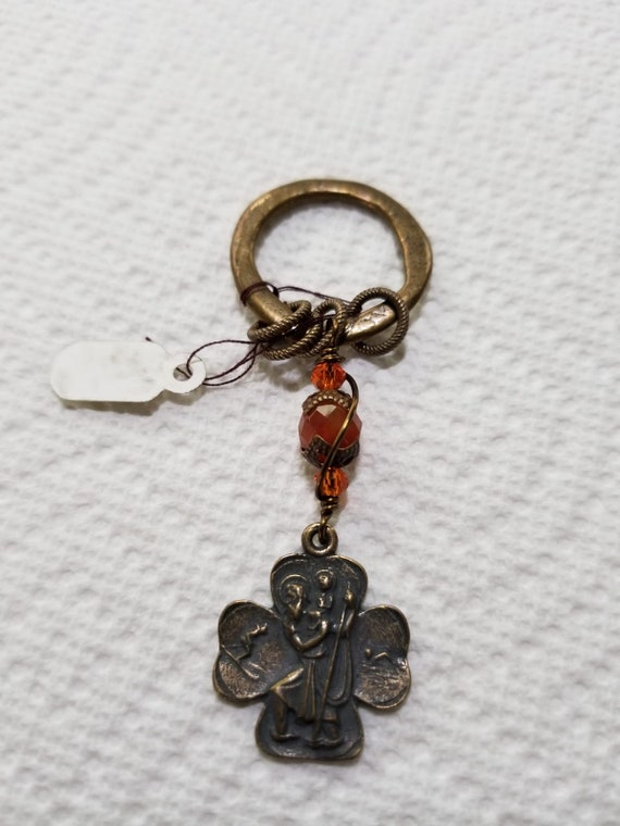Bronze Christopher Keychain