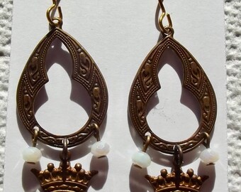 Bronze Crown Earrings