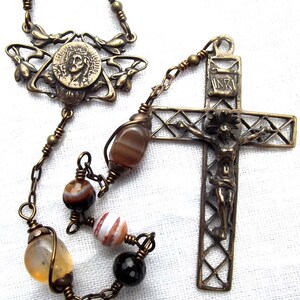 Handcrafted Heirloom Wire Wrapped Rosary featuring Our Lord Jesus Christ Ecce Homo Wirewrapped Confirmation Gift