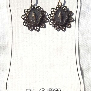 Miraculous Medal Earrings Catholic Jewelry image 2