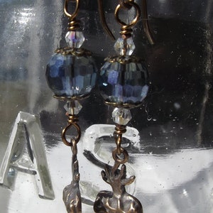 Sacred Heart of Jesus Earrings w Multi-faceted Chinese Crystal