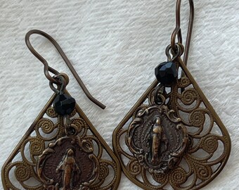 Our Lady Miraculous Medal Catholic Earrings