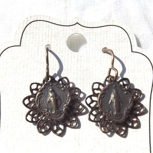 Miraculous Medal Earrings Catholic Jewelry image 1