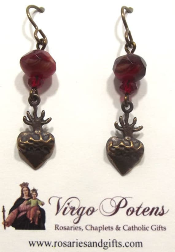 Catholic Sacred Heart Earrings Jewelry