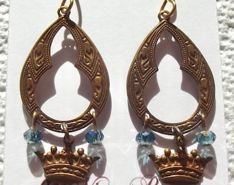 Bronze Crown Earrings