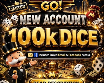 Monopoly Go Nieuw Account 100K Dobbelstenen - Snelle Reactie