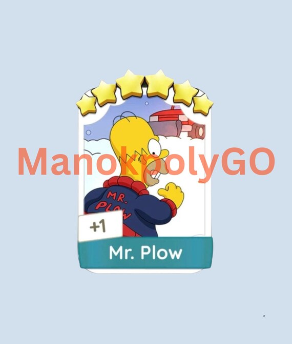Mr. Plow set 19 Monopoly_Go Sticker 6 Star Album {fast sent}