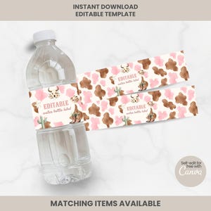 Western Water Bottle Label, My First Rodeo Second Birthday Decorations, Wild West Cowgirl Baby Shower Decor Template, Custom Drink Wrap WP1
