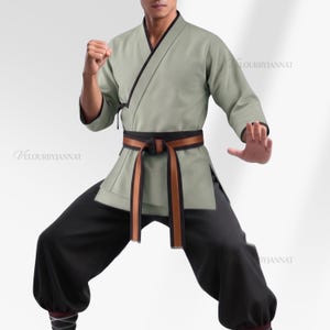 Heritage Strike Uniform, Muted Sage Techwear Karate Gi, BJJ Training Dobok