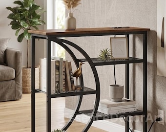 5 Tier Wooden Narrow Console Table | Side Table | Wood End Table | Living Room Decor | Modern End Table | Sofa Side Table