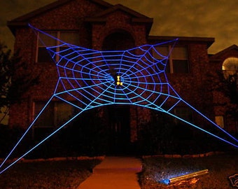33 ft ULTRA GlowWeb - Giant Halloween Spider Web House Prop - (Requires a Black Light to make it Glow)