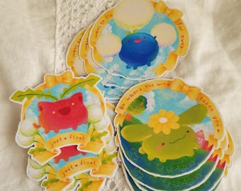 Fanartstickers - Derpy Dandelion Pokes - Hoppip Skiploom Jumpluff