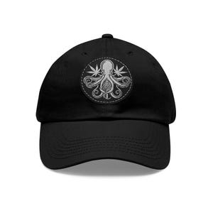 Octopus Leather Patch Dad Hat | Nautical Sea Creature Cap