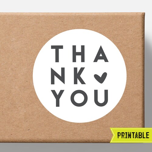 Printable Thank You Stickers Shipping Stickers Small Etsy