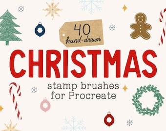 Procreate Christmas Stamps, Procreate Brushes, Christmas Procreate Brush Stamps, Christmas Brushes, Procreate Christmas Brushes, Holidays