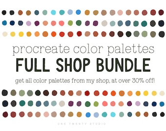 Procreate Color Palette Full Shop Bundle, Procreate Palette, Procreate Color Swatches, Procreate Color Palettes, Procreate Drawing Tools