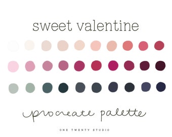 Valentine's Day Procreate Color Palette, Procreate Palette, Procreate Valentines Color Swatches, Valentines Color Palette, Procreate Colors