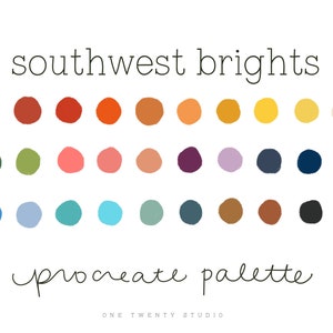 Southwest Brights Procreate Color Palette, Procreate Palette, Procreate Digital Color Palette Swatches, Procreate Digital Drawing Colors