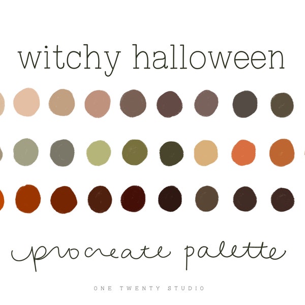 Procreate Color Palette Witchy Halloween, Procreate Swatches, Fall Color Palette, Earth Tones, Procreate Color Swatches, Fall Color Scheme