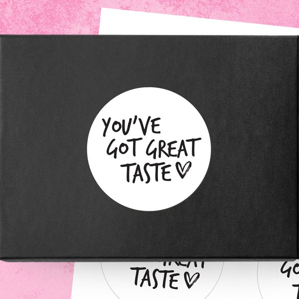 You've Got Great Taste Stickers, Thank You Stickers, Packaging Stickers, Poshmark Stickers, Kraft Thank You Labels, Etsy Thank You Stickers